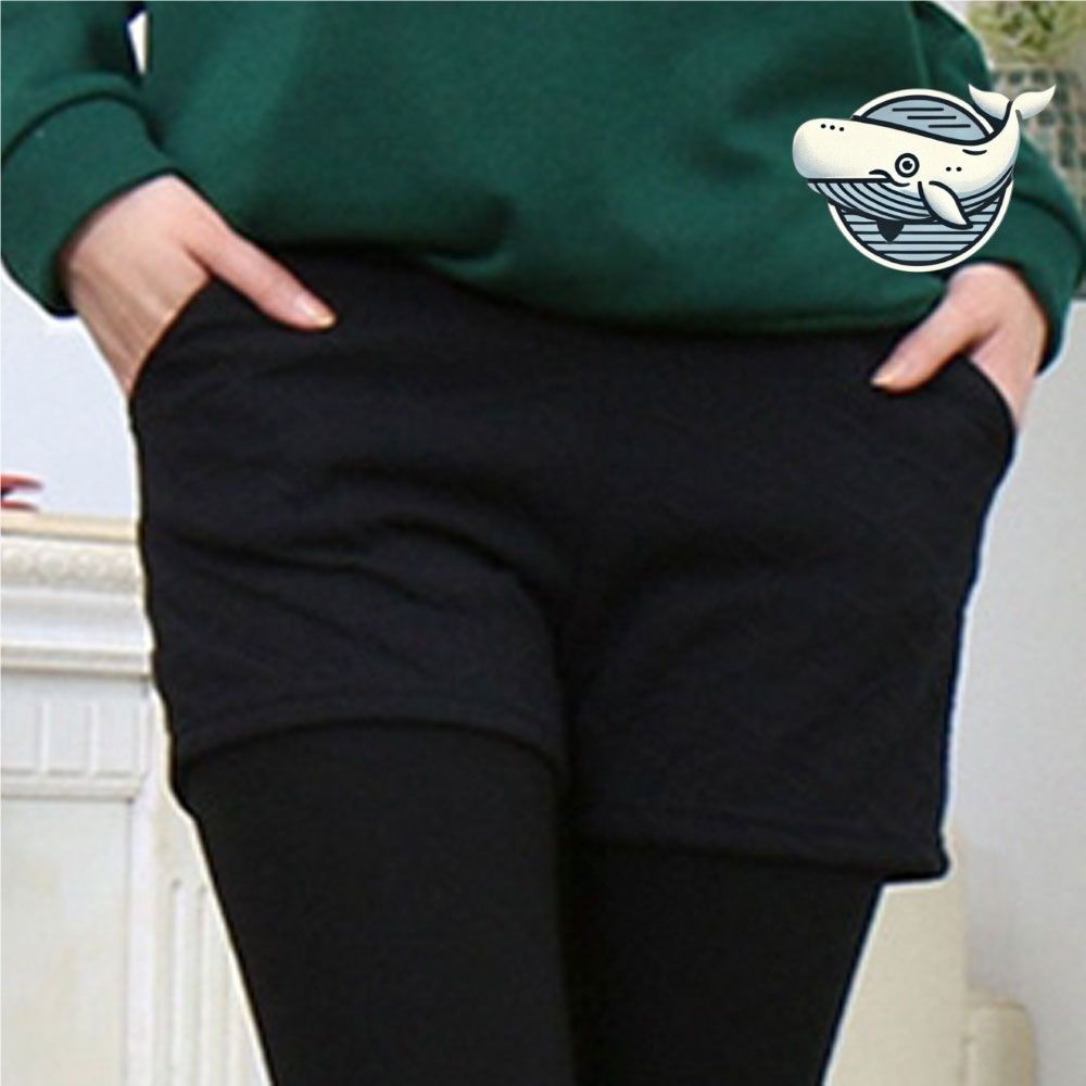 편안한 스판 후라이스 블랙 반바지 레깅스
