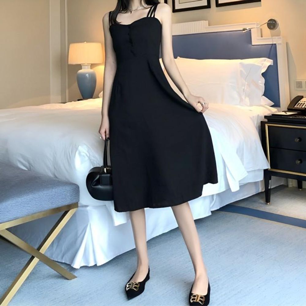 여리여리 오프 가을옷 의류 데이트룩 봄옷 끈 롱원피