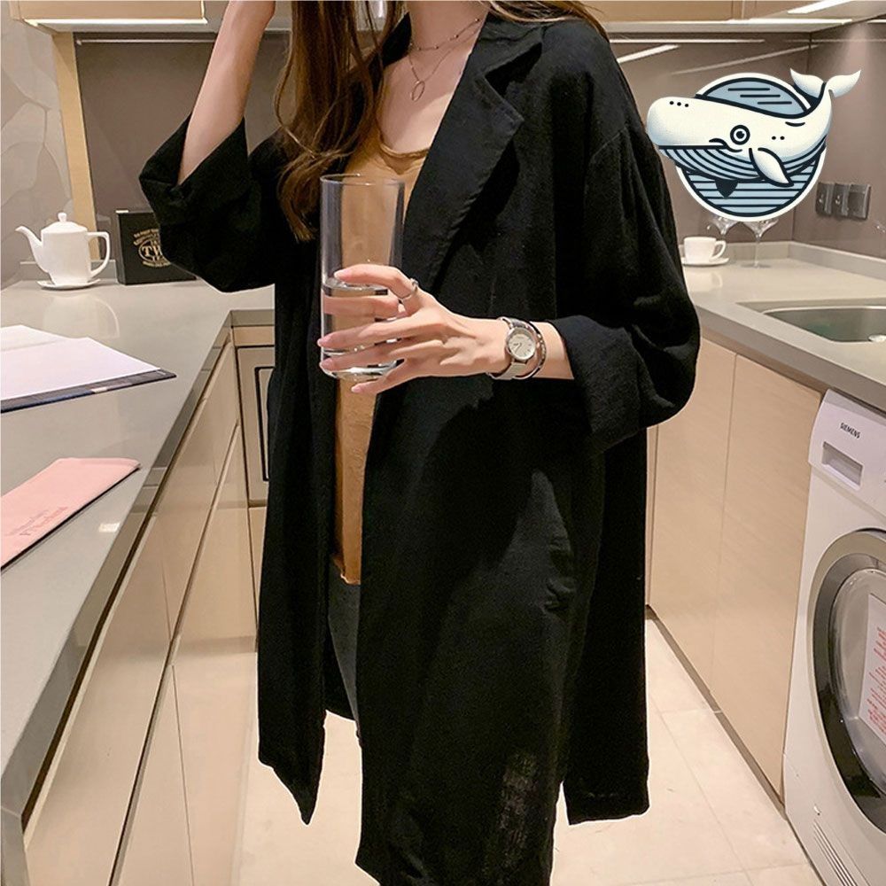 가벼운 여름 간절기 아우터 심플 롱자켓 데일리