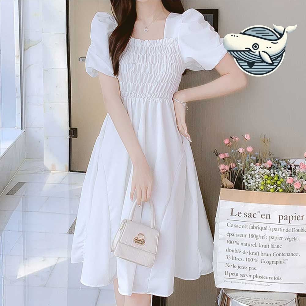 루즈핏 플레어 원피스 화사한 여름 셔링 소매