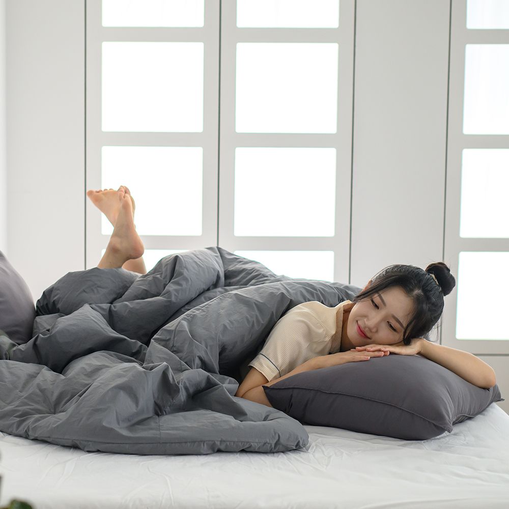 잠트리 여기호텔 고밀도 차렵 이불베개세트 차콜