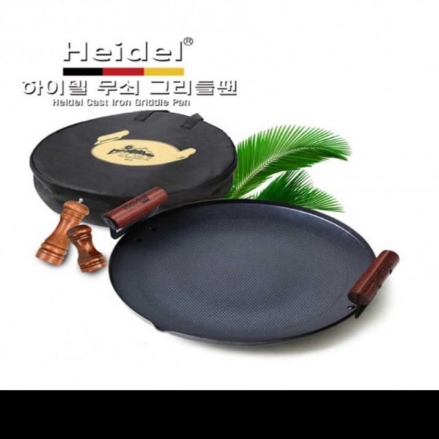 무쇠 솥뚜껑 그릴팬 불판 38cm 양면