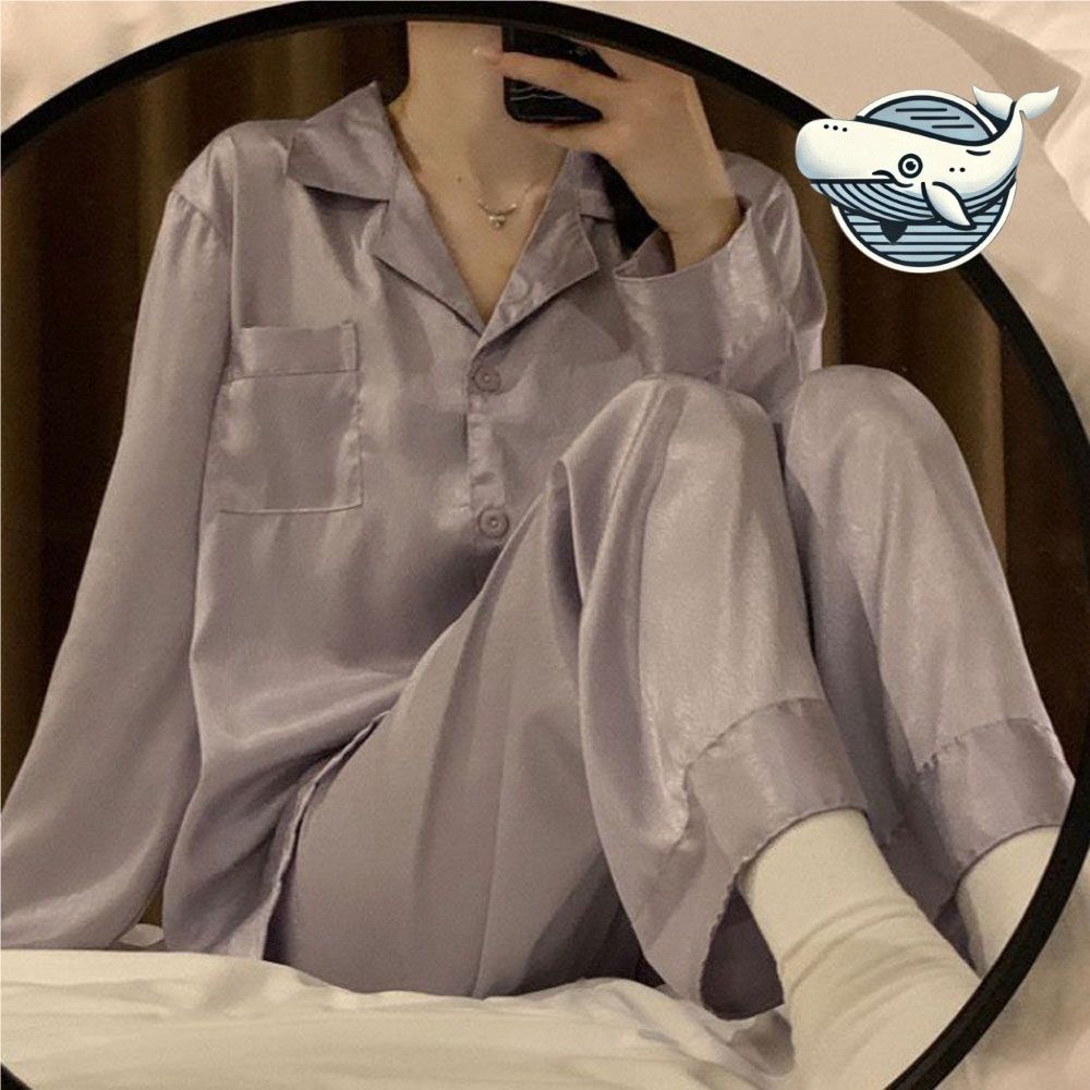 여성 실크 느낌 파자마 루즈핏 홈웨어 데일리