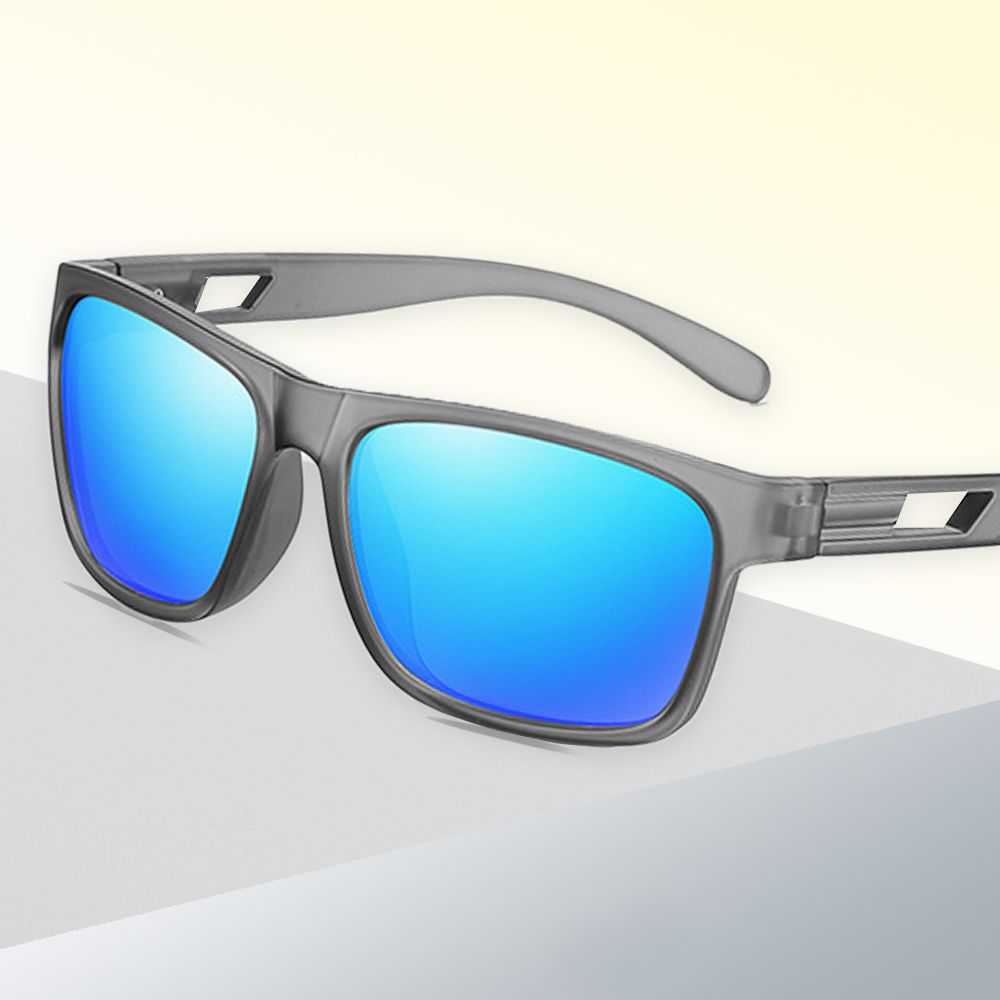 남성 편광 골프 운전 패션 선글라스 그레이블루미러