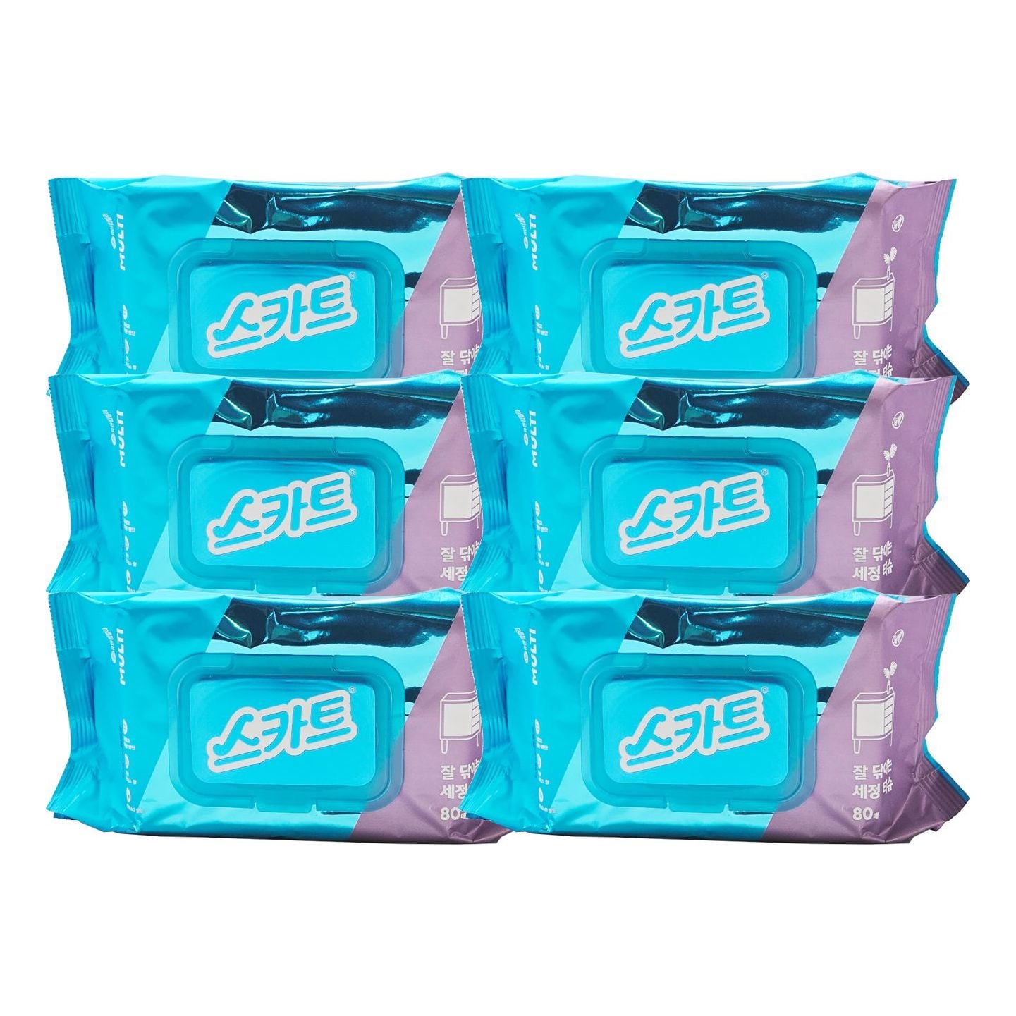 스카트 잘 닦이는 세정티슈 80매x6개