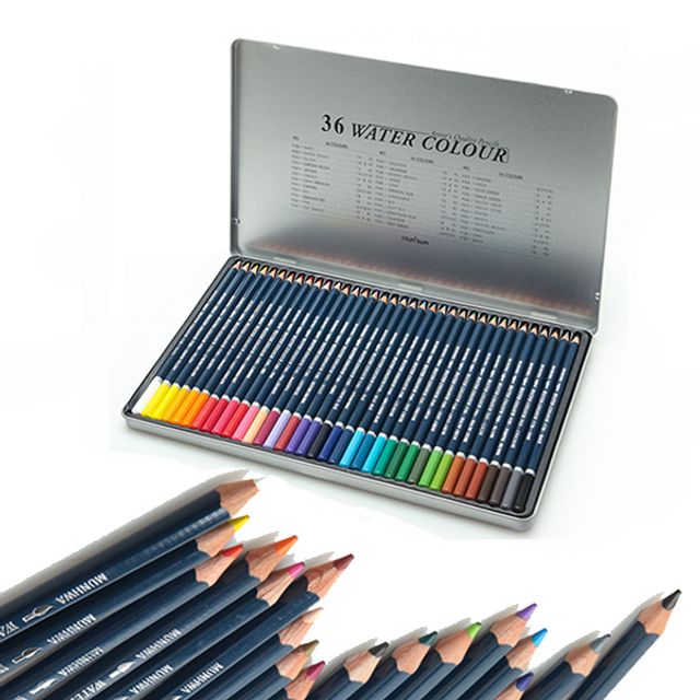 문화 36색 수채화 틴 색연필
