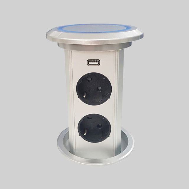 가구 매입콘센트 BIP-100W 실버 팝업 원통형