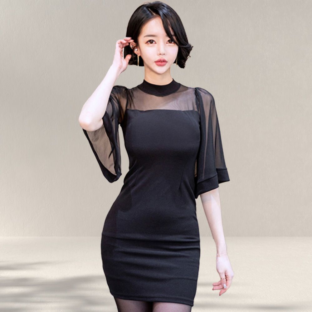 치마 원피스 하객 여성 블랙 쉬폰 여름 휴양지