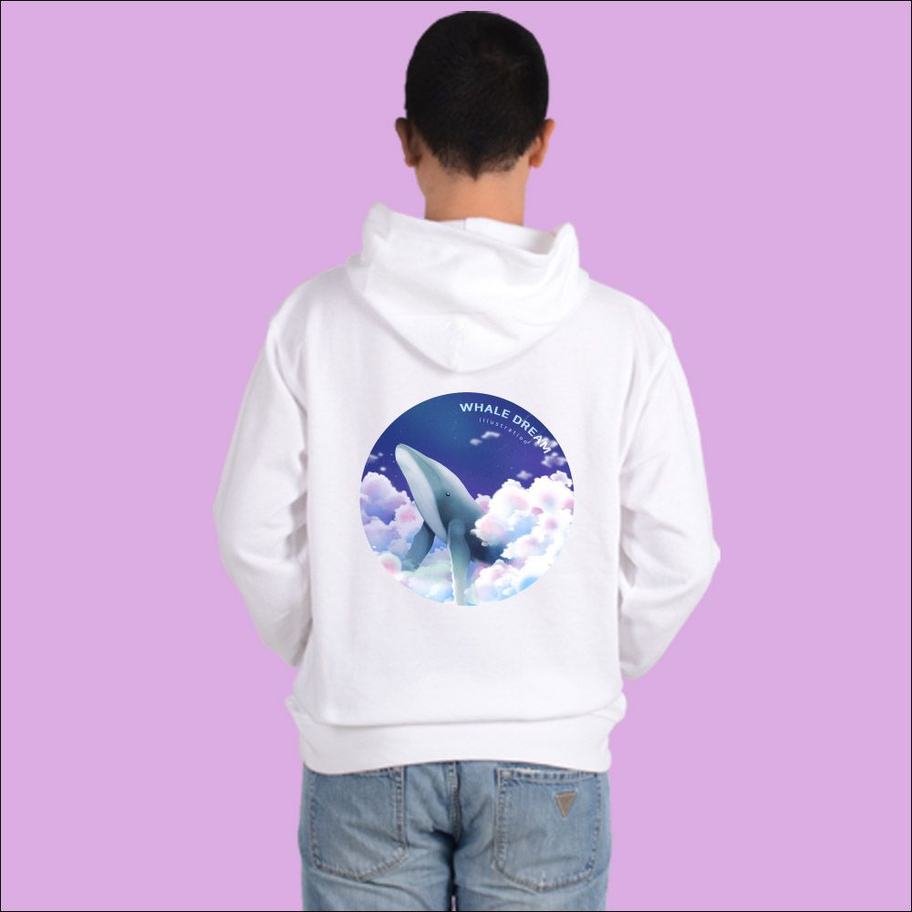 후드티 화이트 whale 고래 감성 우주 고래 디자인선택