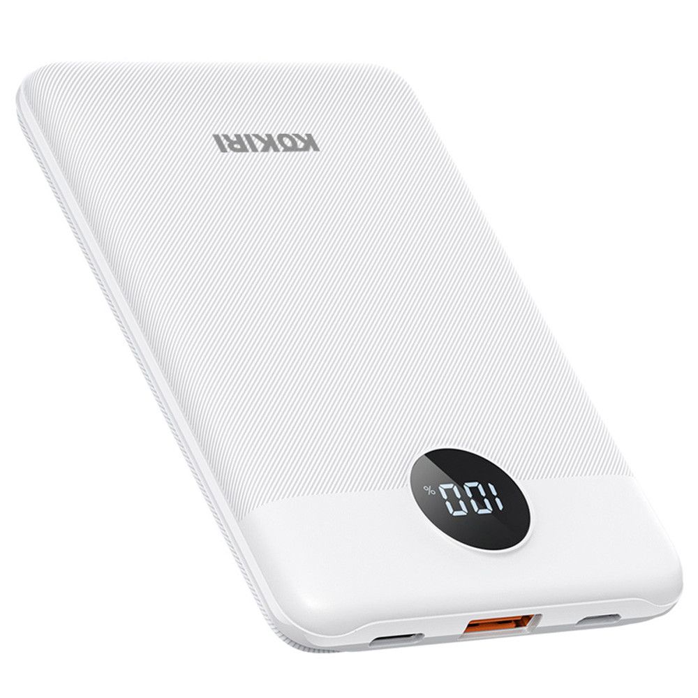 보조배터리 미니 고속충전 10000mAh USB 2포트 화이트