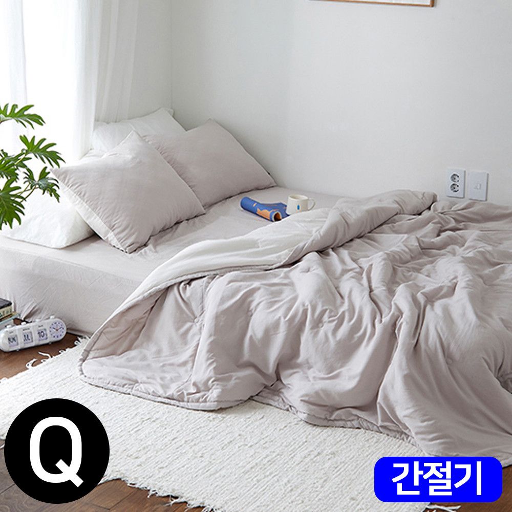 옥수수솜 간절기 이불 패드세트 퀸 Q (샌디베이지)