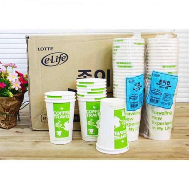 BOX 롯데 테이크아웃 종이컵 (365ml) 500P