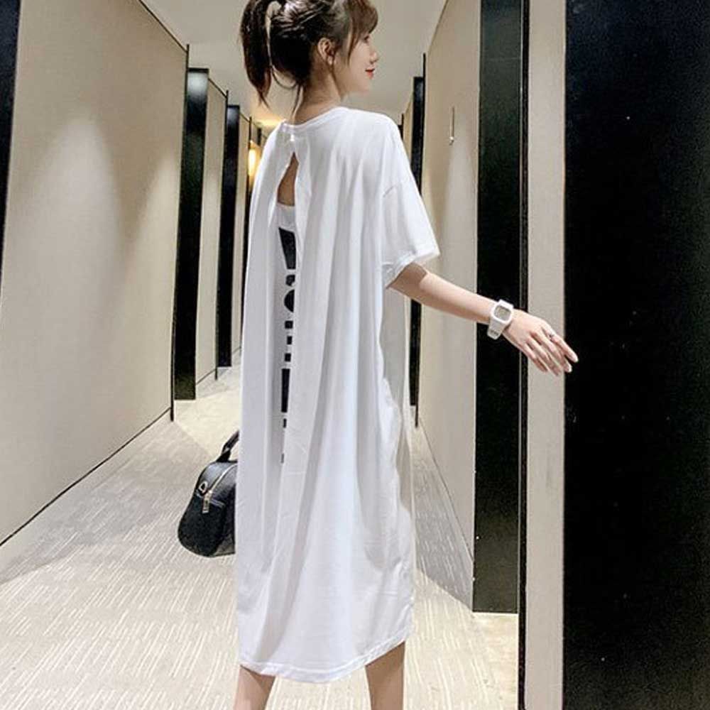 프린팅 데일리 여름 뒷트임 스타일 롱원피스 유