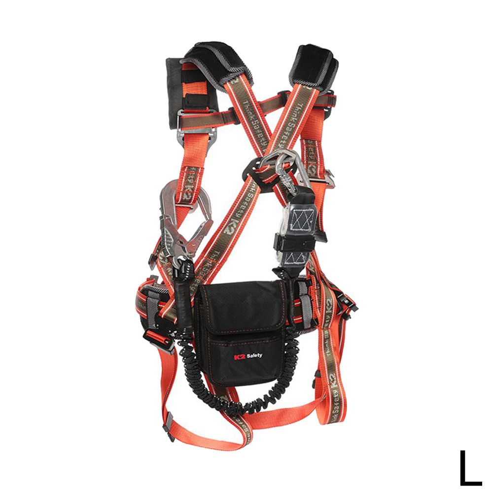 K2 세이프티 KB-9202 전체식 싱글 안전벨트 오렌지 L