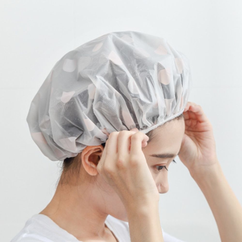 [다모아몰]방수 샤워캡 방수 비닐헤어캡 헤어밴드 샴푸캡 머리캡