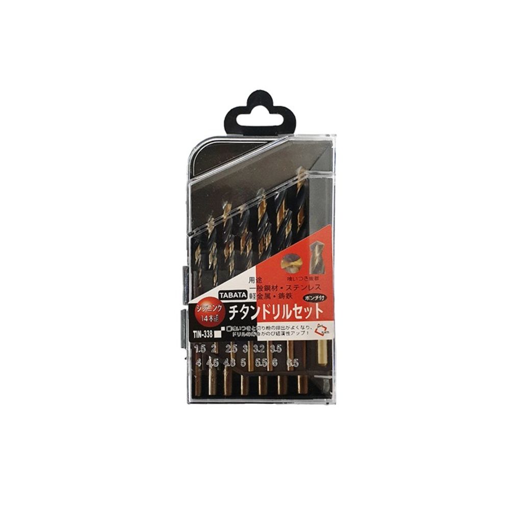 일본 합금 드릴비트 1.5mm-6.5mm 14p 펀치 세트