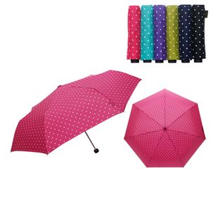 아이티알,NE 3단 수동 도트무늬 컬러 폰지 휴대용 패션 미니 우산