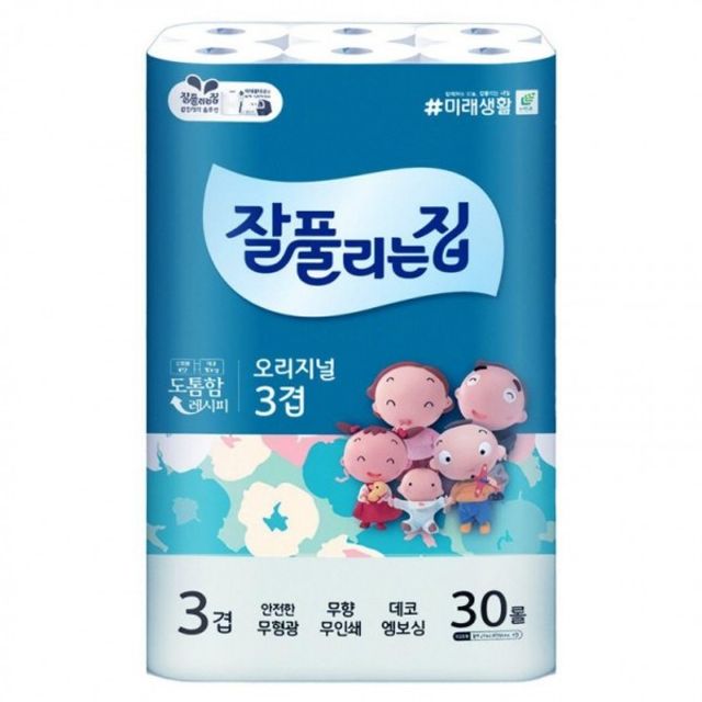 화장지 잘풀리는집 롤 30롤 휴지 오리지널 3겹