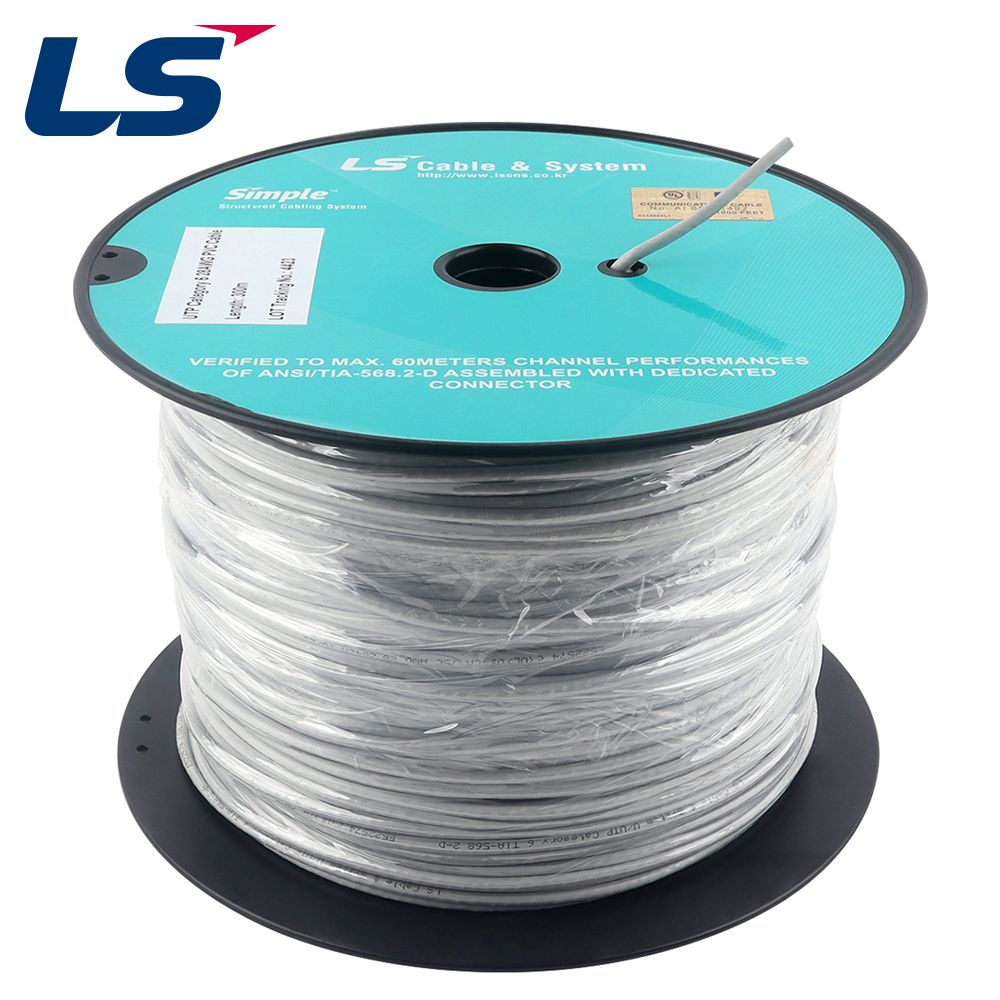 LS전선 CAT.6 UTP Slim 케이블 300m (28AWG/단선/그레