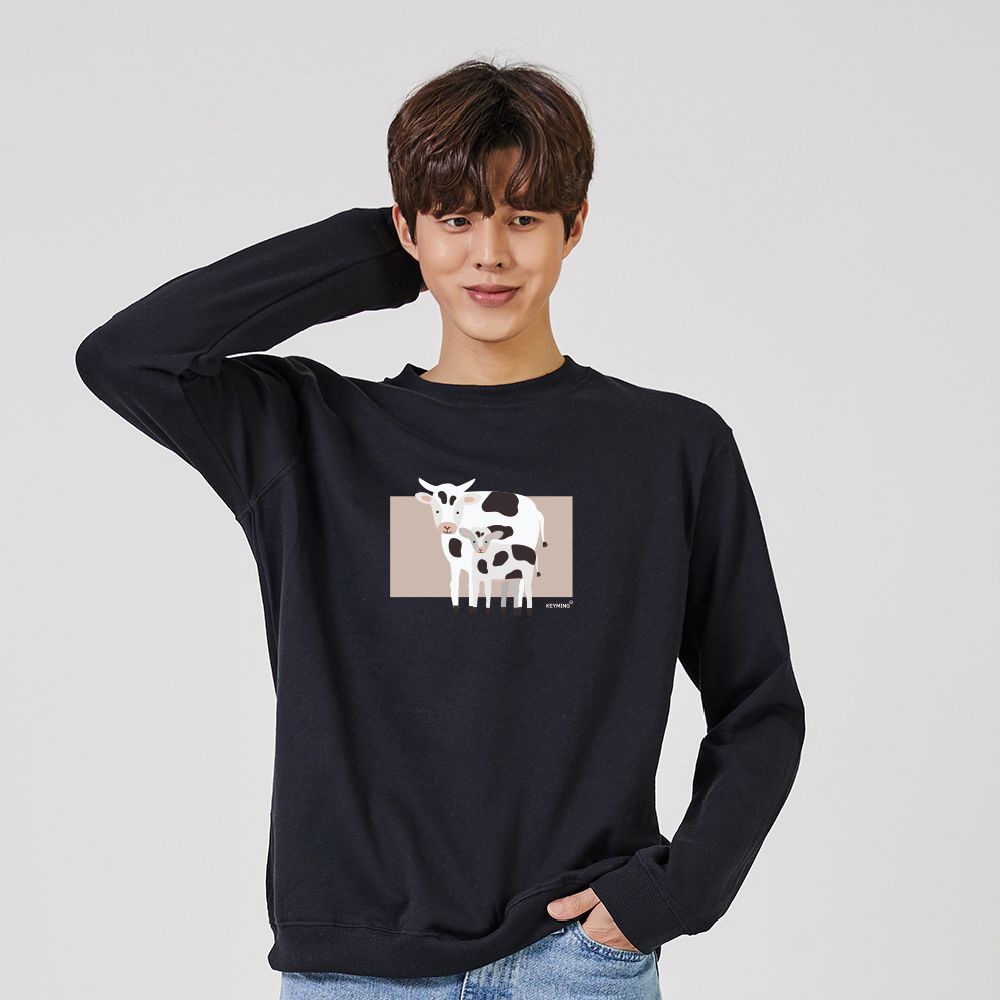 키밍 송아지 소 젖소 맨투맨 후드티