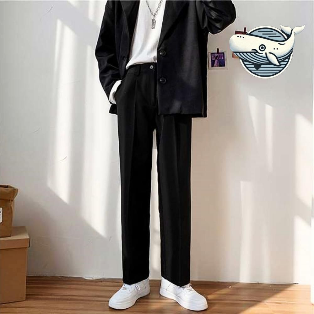 편안한 슬랙스 기본 통 넉넉한 남성 바지