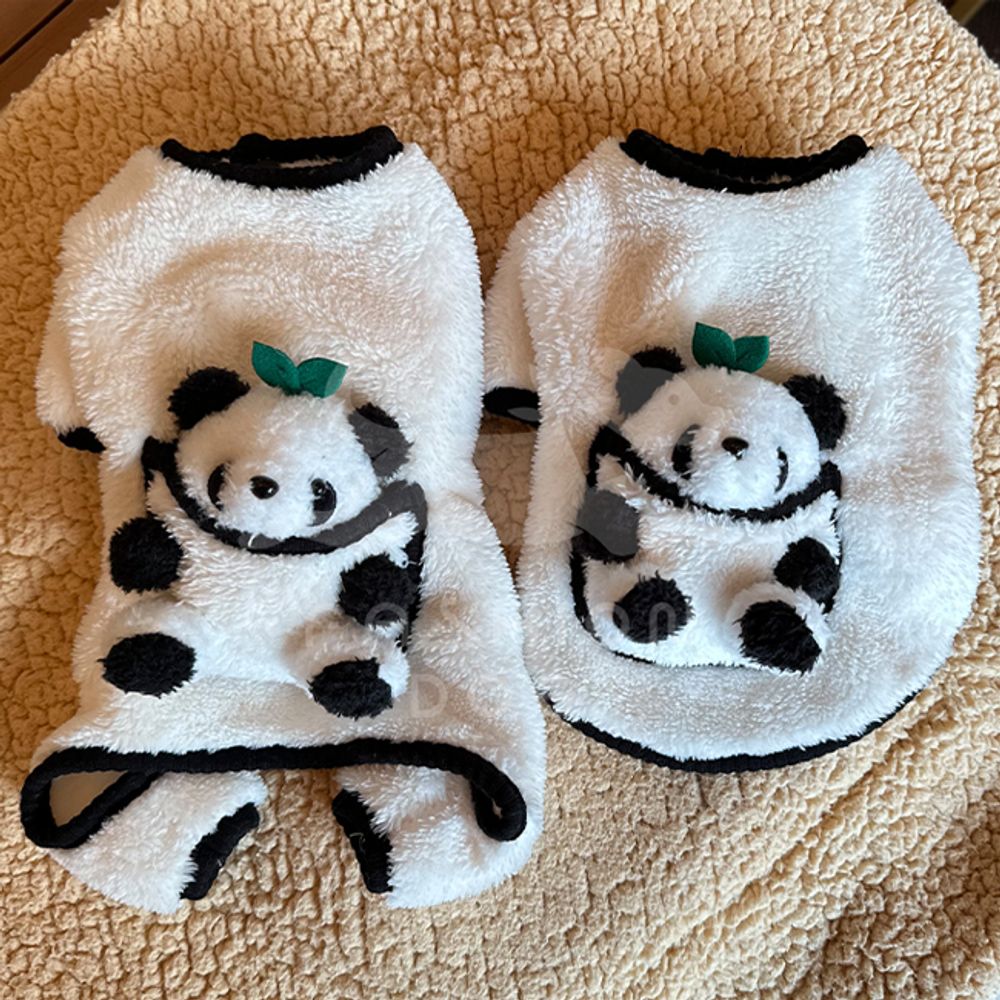 강아지 멍바오 후리스 1P 반려견 겨울 티셔츠 올인원
