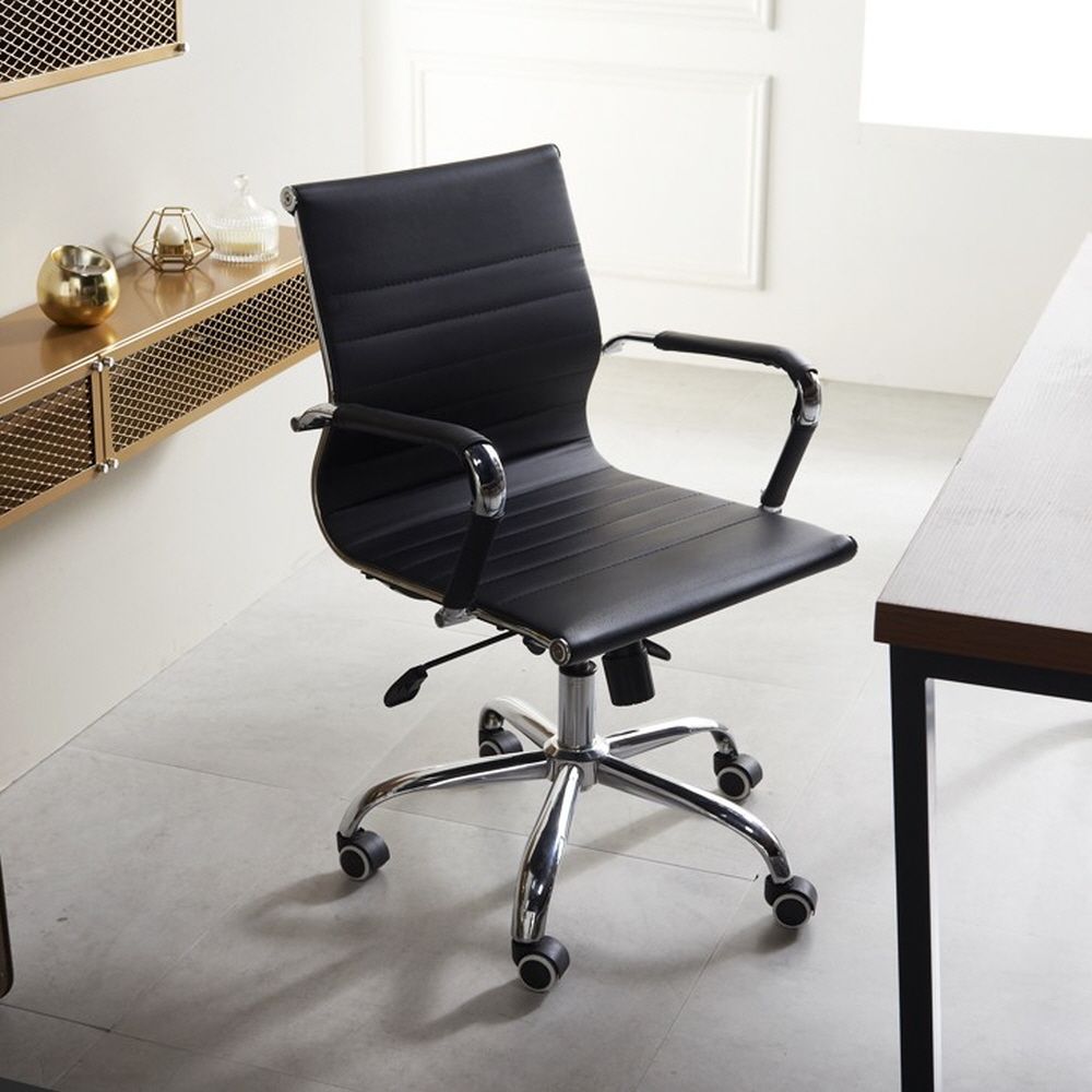 사무실 회의실 S라인 고급 튼튼한 철제 프레임 의자