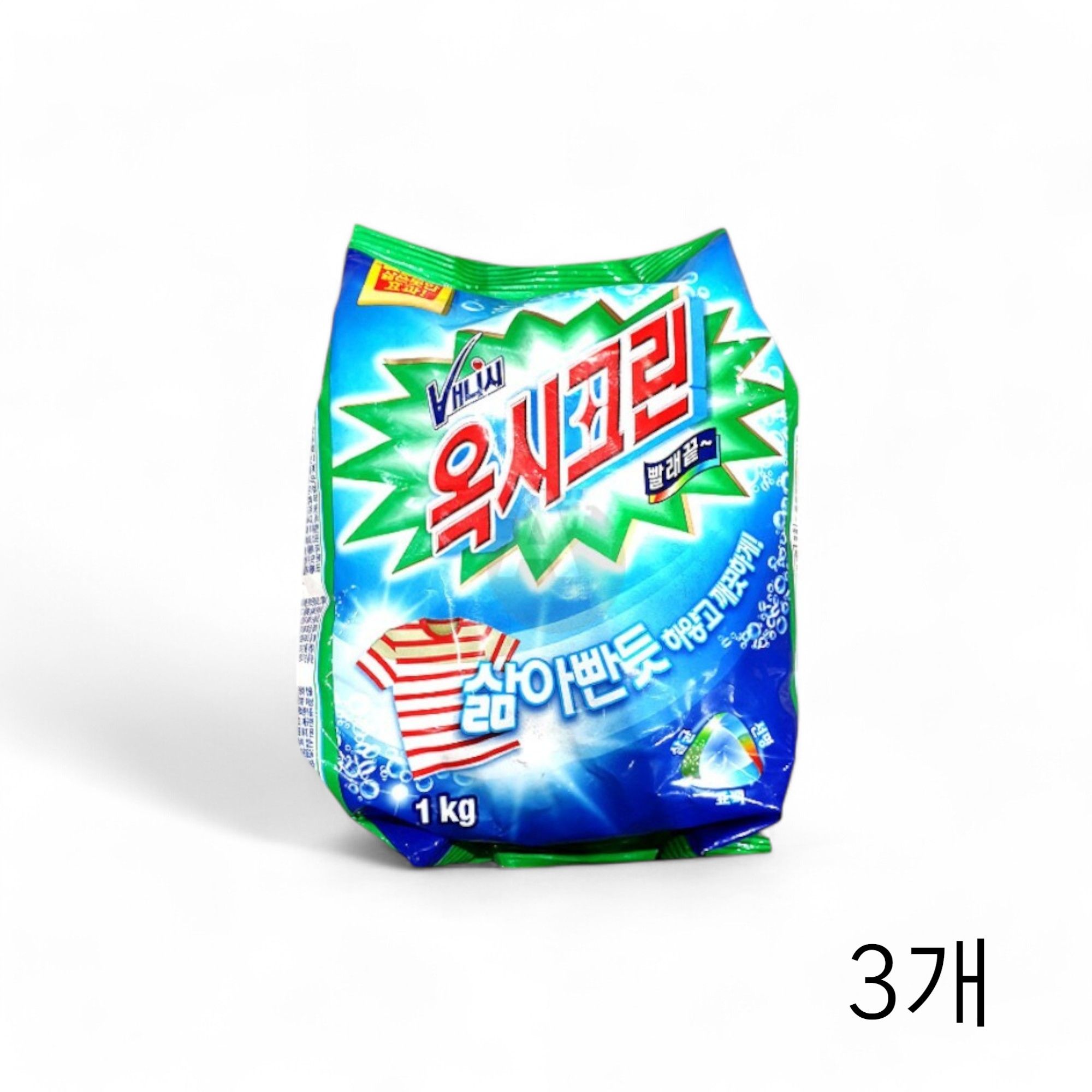 옥시크린 세탁세제 1kg X 3개 일반세탁기용 분말세제