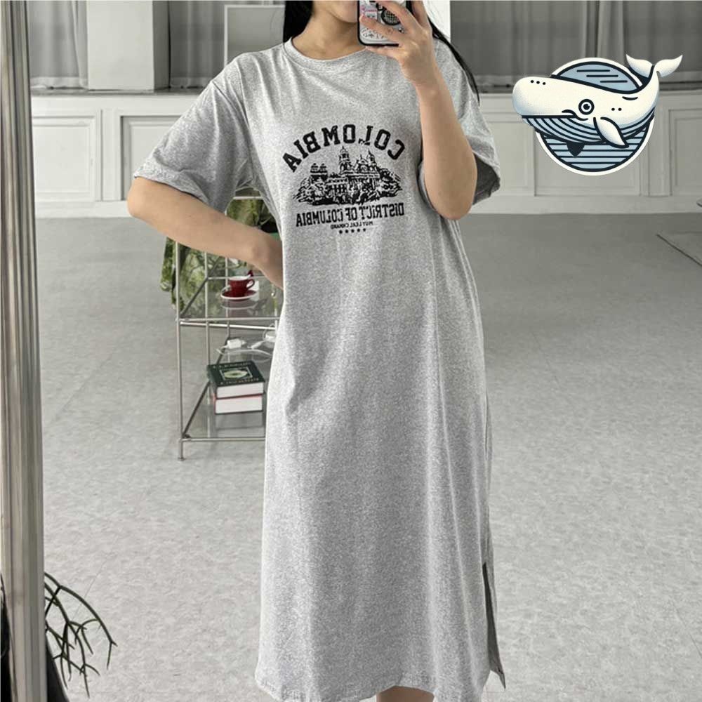 여름 귀여운 그래픽 반팔 원피스 루즈핏 홈웨어