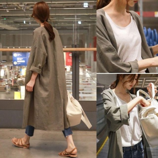 레이디 루즈 롱 기본 코트 데이 재킷 여름 자켓 가을