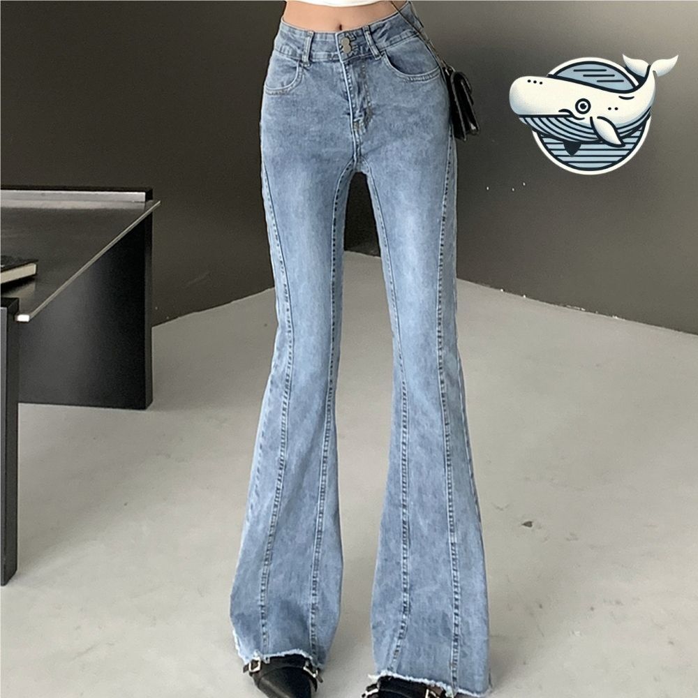 여성 슬림핏 청바지 경량 부츠컷 데님 나팔