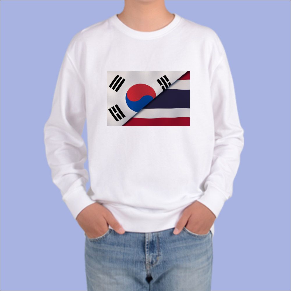 맨투맨 화이트색상 아시아 유럽 아프리카 아메리카