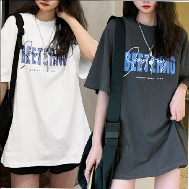 여성 레터링 티셔츠 기본 여름 데이 여자 루즈핏 반팔