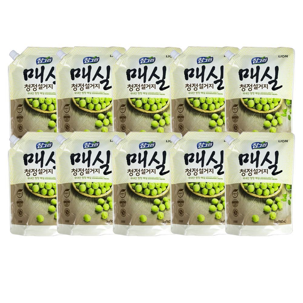 참그린 매실 청정설거지 리필 1kg 10개입(1box)