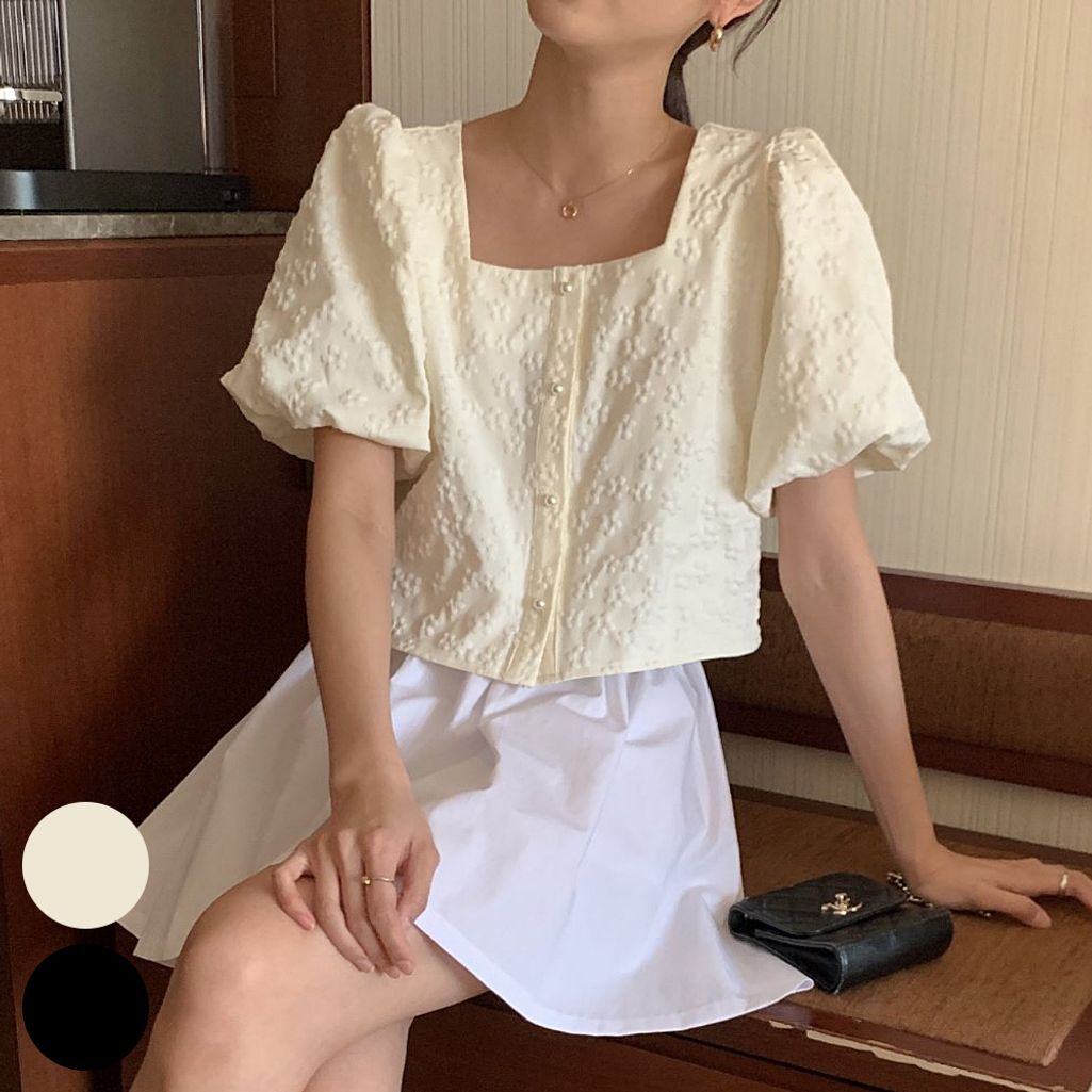 여성미시큰옷 여성의류 플라워볼륨블라우스 마담옷