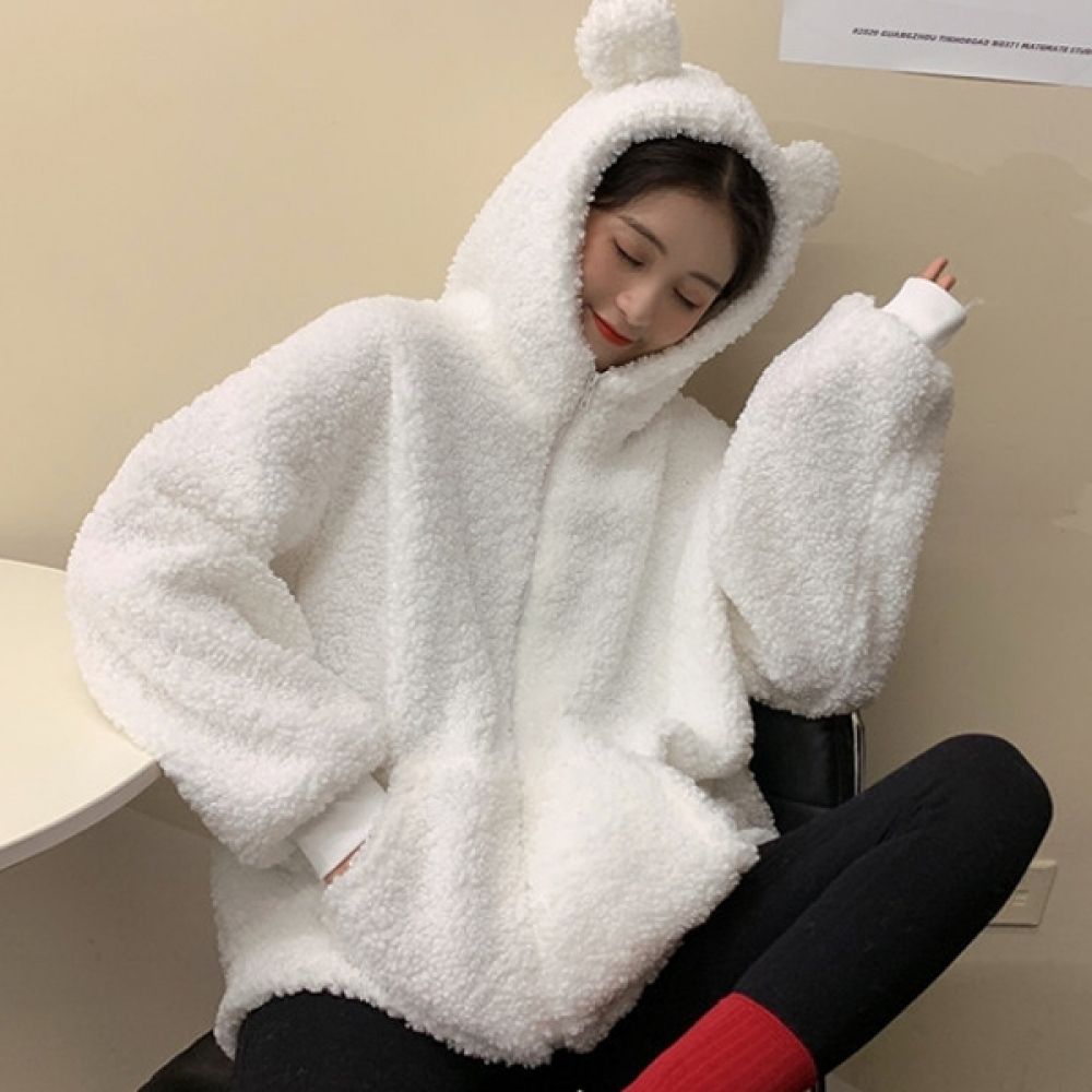 뽀그리 자켓 양털후리스 뽀글이 귀여운곰돌이 양