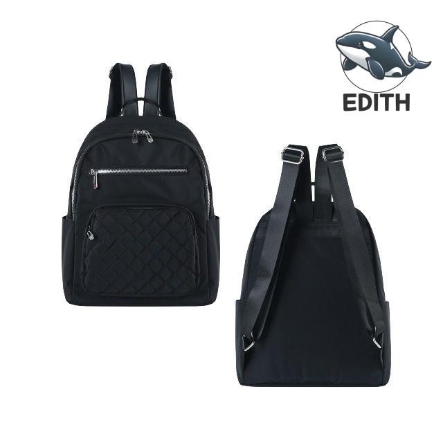 퀼팅포켓 심플 블랙 여성백팩 데일리 학생 가방