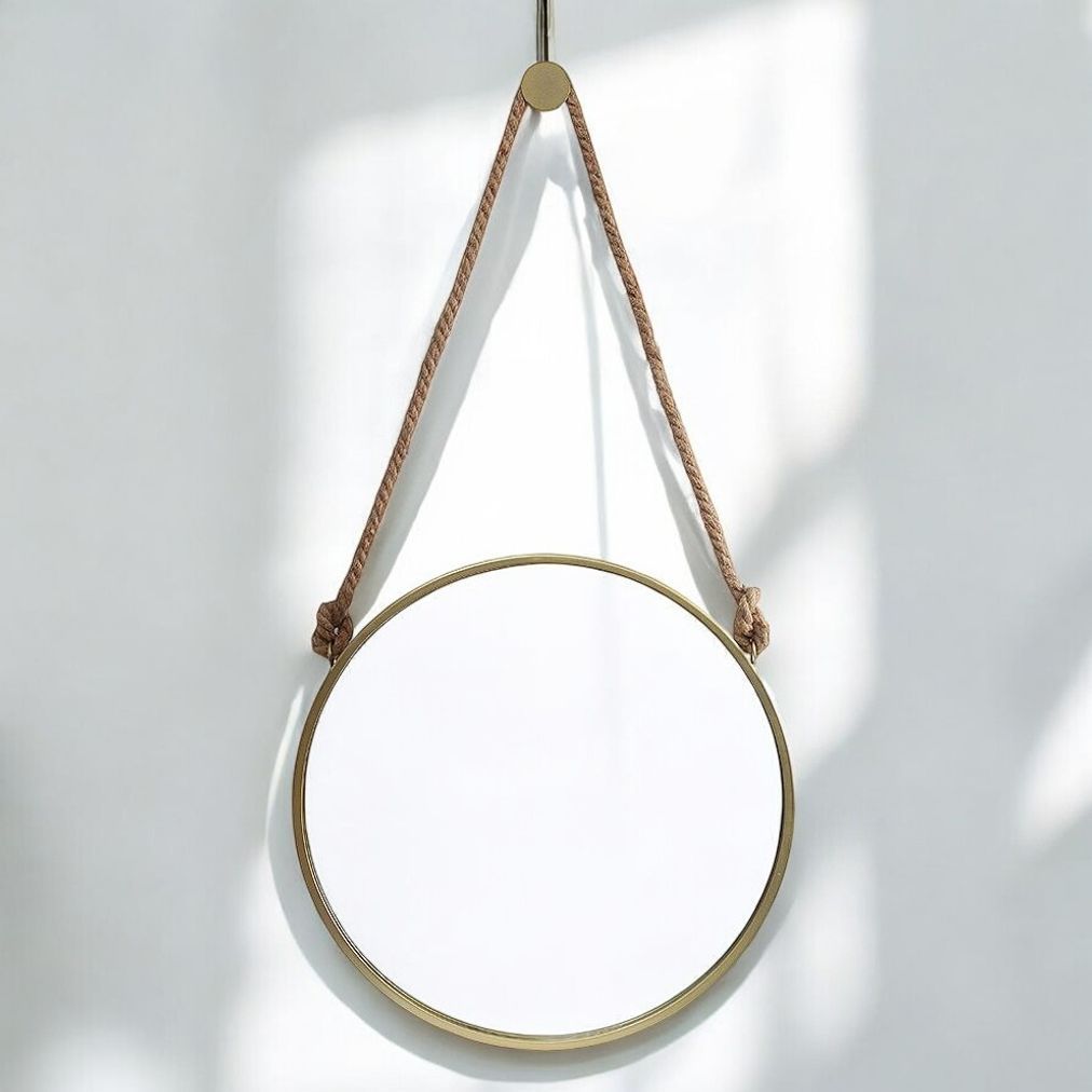 게더릭 빈티지 스트랩 벽거울 (60cm) (골드)