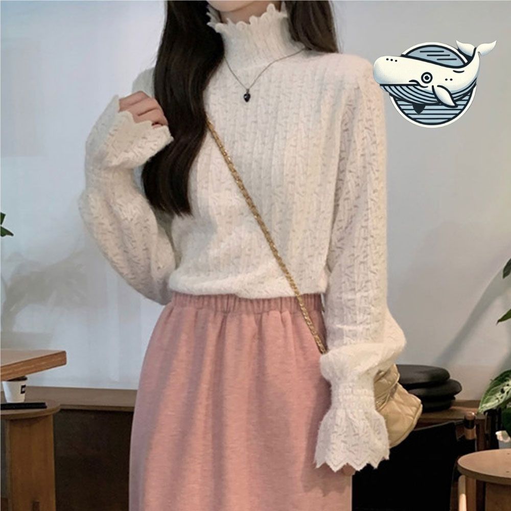 부드러운 따뜻 기모 레이어드 반폴라탑 프릴