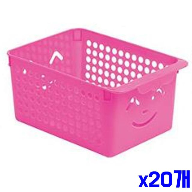 x20개 키즈바스켓 3호 인테리어 색상랜덤 스마일 다용