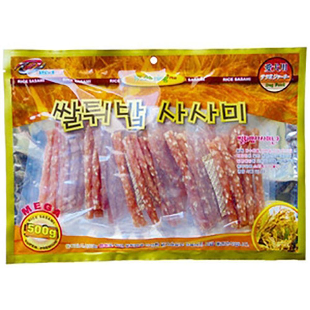 강아지 스틱 쌀튀밥 일상 사사미 500g 5P 애견 덤벨