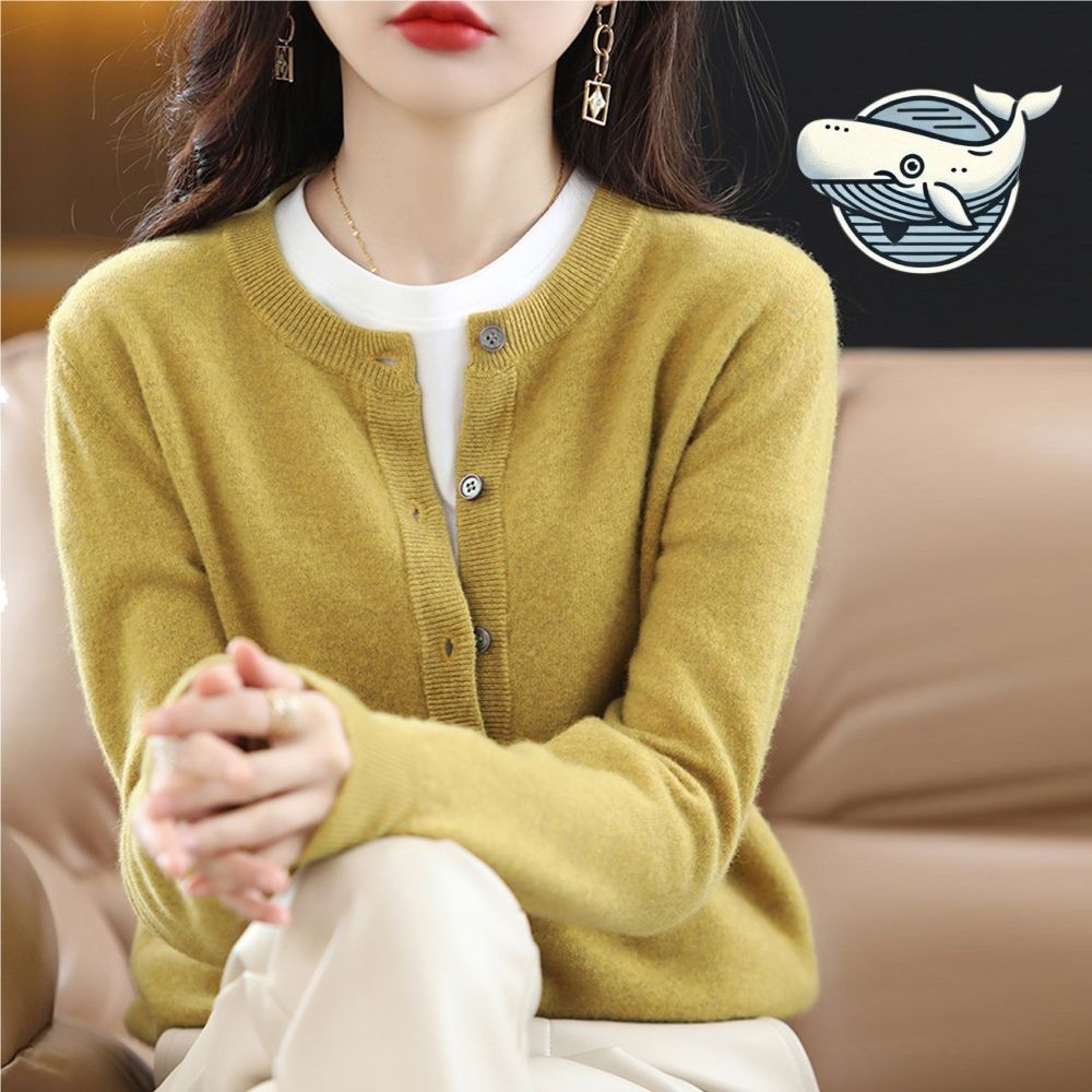 여성 간절기 베이직 라운드 도톰 가디건 따뜻한