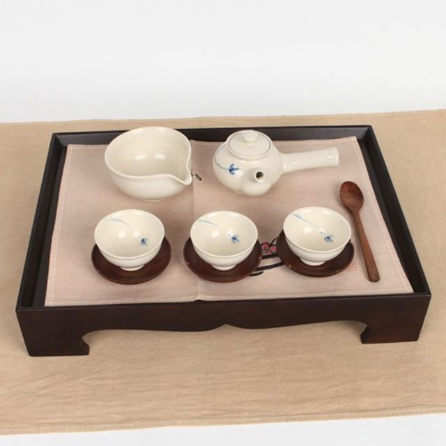 청화베이지 3인찻상 교육용 다기세트(유아용세트)