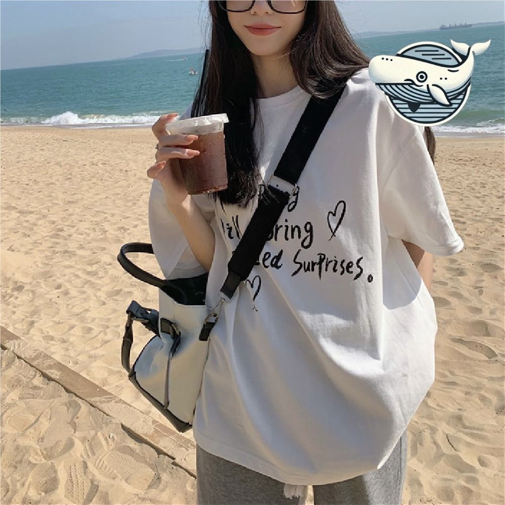 여름 루즈핏 오버핏 티셔츠 데일리 레터링 반팔