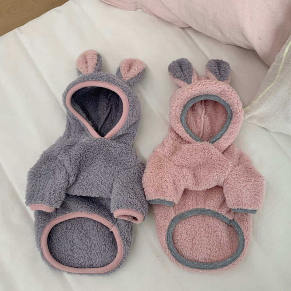 강아지 토끼 후드티 2XL 1P 반려견 겨울 털옷 티셔츠
