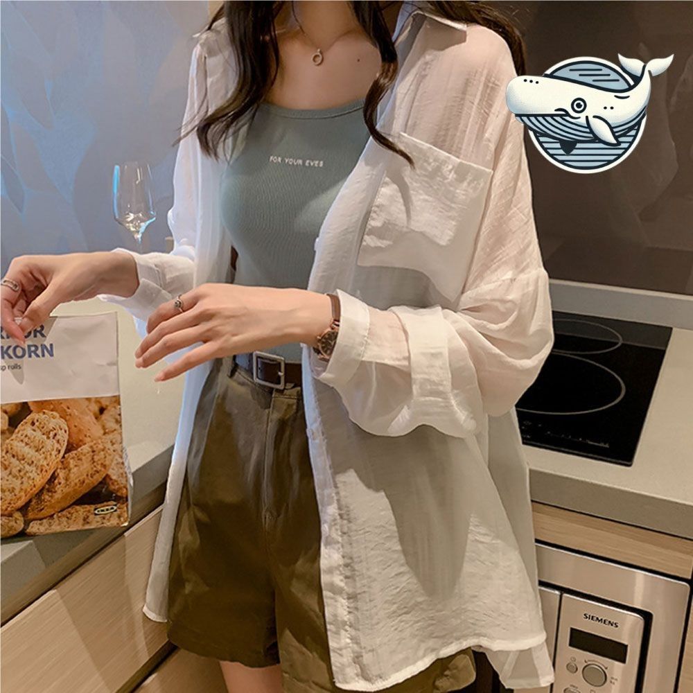 가벼운 시스루 셔츠 여성용 데일리 레이어드
