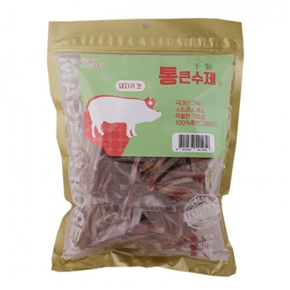 강아지 수제간식 통큰 일상 돼지귀컷 360g 애견 육포