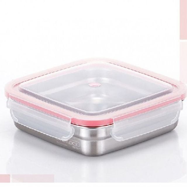 반찬통 정사각 스텐 800ml 냉장고 밀폐용기 스텐반찬