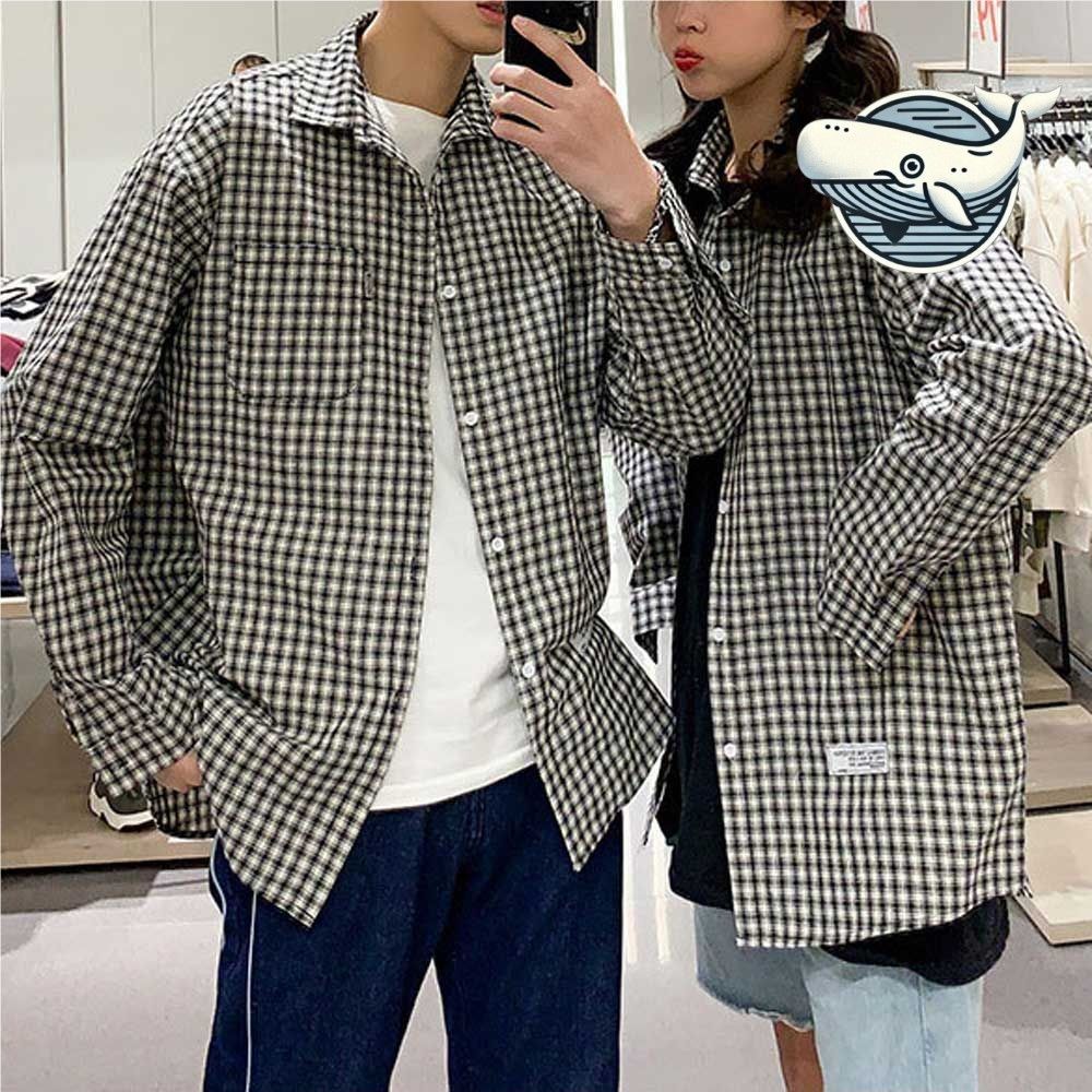 부드러운 체크셔츠 루즈핏 커플룩 데일리룩