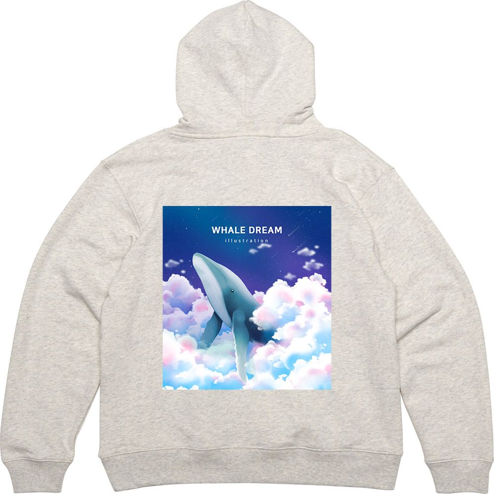 후드티 뒷면 프린트티셔츠 WHALE DREAM 고래